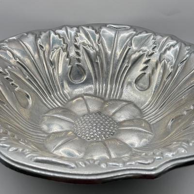 LOT 61K: Pewter Collection: Four Stiffel Goblets & RWP The Wilton Co Large Flower Bowl