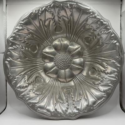 LOT 61K: Pewter Collection: Four Stiffel Goblets & RWP The Wilton Co Large Flower Bowl