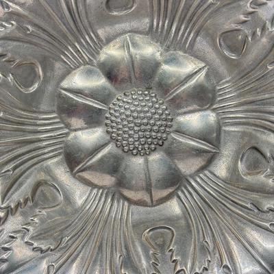 LOT 61K: Pewter Collection: Four Stiffel Goblets & RWP The Wilton Co Large Flower Bowl
