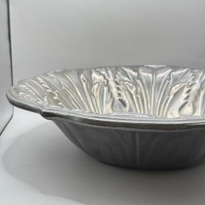 LOT 61K: Pewter Collection: Four Stiffel Goblets & RWP The Wilton Co Large Flower Bowl