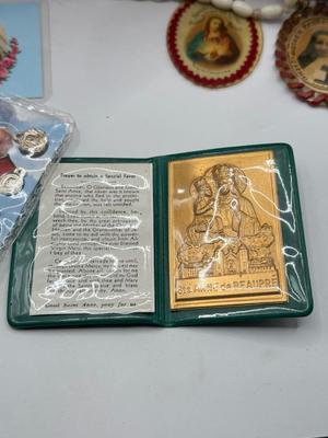LOT 62J: 925 Italy Sterling Silver Mary Bracelet & Collection of Religious Charms, Rosaries & More