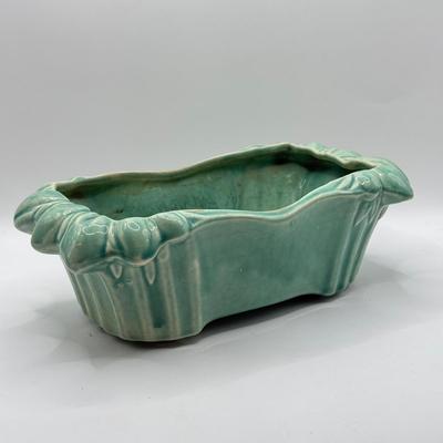 LOT 63K: Vintage Teal Pottery Planters made in USA: McCoy & More