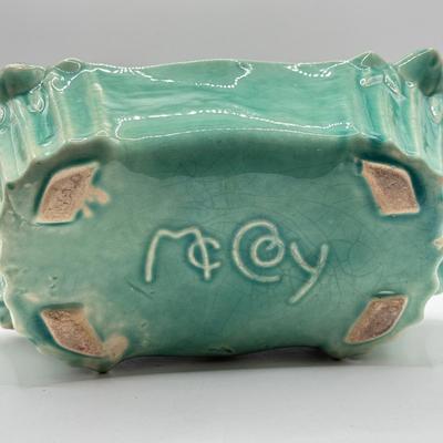 LOT 63K: Vintage Teal Pottery Planters made in USA: McCoy & More