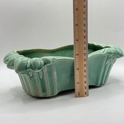 LOT 63K: Vintage Teal Pottery Planters made in USA: McCoy & More