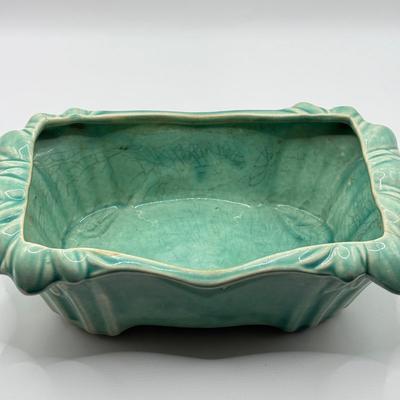 LOT 63K: Vintage Teal Pottery Planters made in USA: McCoy & More