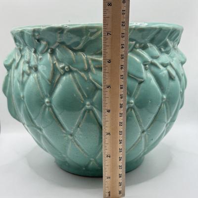 LOT 63K: Vintage Teal Pottery Planters made in USA: McCoy & More