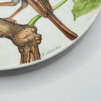 LOT 64K: Bird Themed China: Wedgwood Kutani Crane Bud Vase, Royal Doulton Theresa Politowicz Hummingbird Heirloom Plates & Vintage...