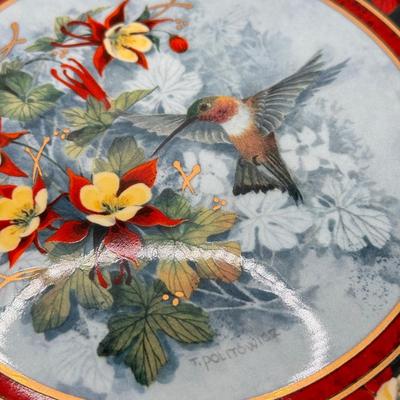 LOT 64K: Bird Themed China: Wedgwood Kutani Crane Bud Vase, Royal Doulton Theresa Politowicz Hummingbird Heirloom Plates & Vintage...