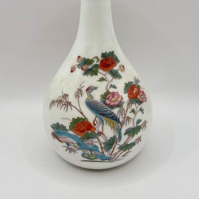 LOT 64K: Bird Themed China: Wedgwood Kutani Crane Bud Vase, Royal Doulton Theresa Politowicz Hummingbird Heirloom Plates & Vintage...
