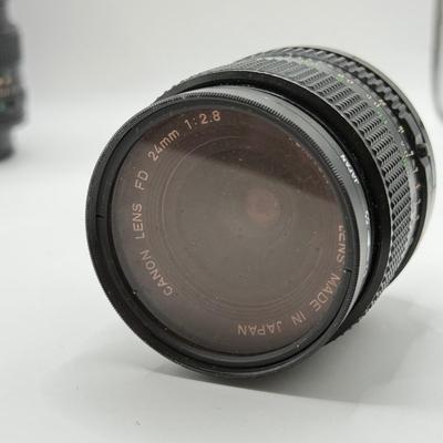 LOT 65K: Vintage & Modern Canon Collection: 24mm f/2.8 Lens, 50mm f/1.4 Lens, 35mm f/2.8 Lens, Power Winder A2, Speedlite Flashes:...