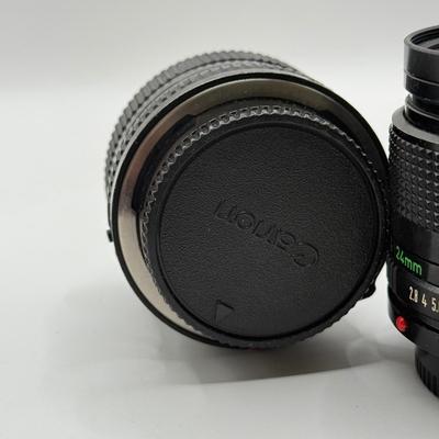 LOT 65K: Vintage & Modern Canon Collection: 24mm f/2.8 Lens, 50mm f/1.4 Lens, 35mm f/2.8 Lens, Power Winder A2, Speedlite Flashes:...