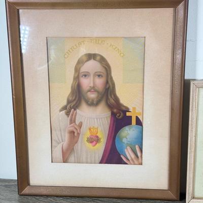 LOT 67K: Collection of Religious Statues & Framed Prints: Goebel, Jim Shore, Marble & More