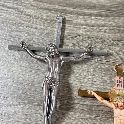 LOT 67K: Collection of Religious Statues & Framed Prints: Goebel, Jim Shore, Marble & More