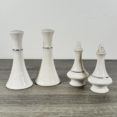 LOT 70K: Lenox Solitaire Plates in 3 Sizes w/ Montclair Tea Set & Salt and Pepper Shakers