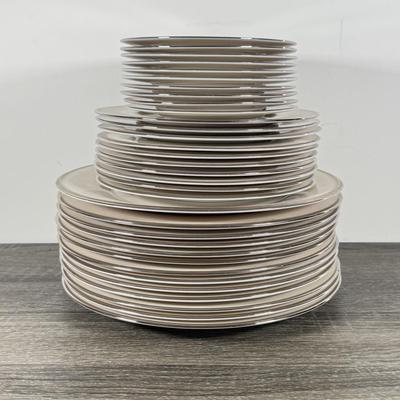LOT 70K: Lenox Solitaire Plates in 3 Sizes w/ Montclair Tea Set & Salt and Pepper Shakers