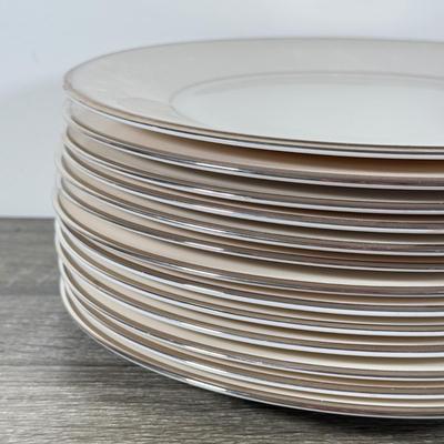 LOT 70K: Lenox Solitaire Plates in 3 Sizes w/ Montclair Tea Set & Salt and Pepper Shakers