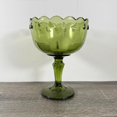LOT 71D: Collection of Vintage Colored Glass: Green, Blue & Red Cut Clear