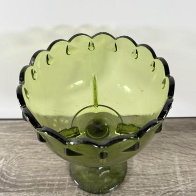 LOT 71D: Collection of Vintage Colored Glass: Green, Blue & Red Cut Clear