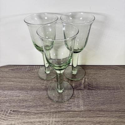 LOT 71D: Collection of Vintage Colored Glass: Green, Blue & Red Cut Clear