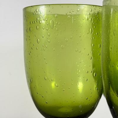 LOT 71D: Collection of Vintage Colored Glass: Green, Blue & Red Cut Clear