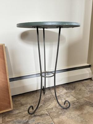 LOT 72K: Rooster Collection: 2003 Lamp, Table, Stained Glass, Mosaic Tray & Cast Iron Door Stop