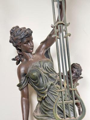 LOT 73D: Vintage Crosa Design Toscano Grande-Scale Flora Sculptural Swinging Pendulum Clock