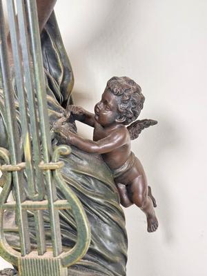 LOT 73D: Vintage Crosa Design Toscano Grande-Scale Flora Sculptural Swinging Pendulum Clock