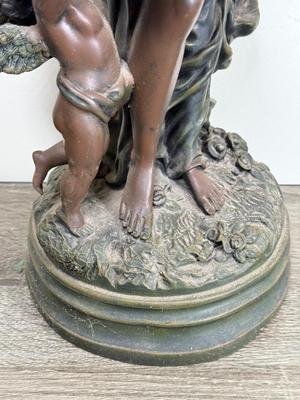 LOT 73D: Vintage Crosa Design Toscano Grande-Scale Flora Sculptural Swinging Pendulum Clock
