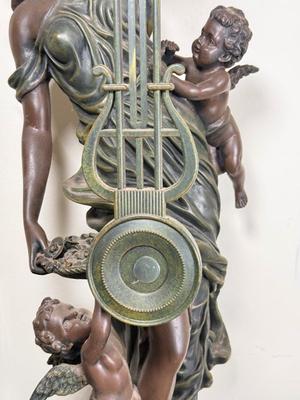 LOT 73D: Vintage Crosa Design Toscano Grande-Scale Flora Sculptural Swinging Pendulum Clock