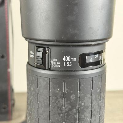 LOT 75K: Sigma 400mm f/5.6 Telephoto Lens w/ Case (Canon Mount)