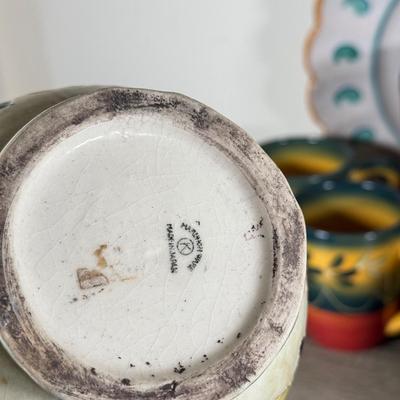 LOT 77K: Corsica Mugs & Bowls, Italian & Japanese Hand Painted Pottery Pieces & More