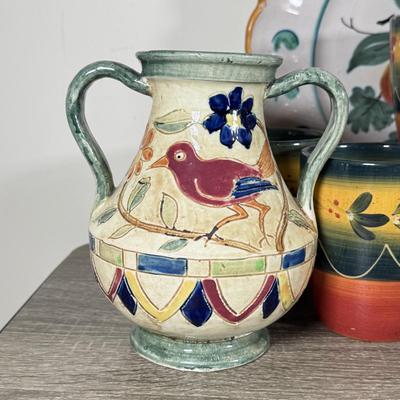 LOT 77K: Corsica Mugs & Bowls, Italian & Japanese Hand Painted Pottery Pieces & More