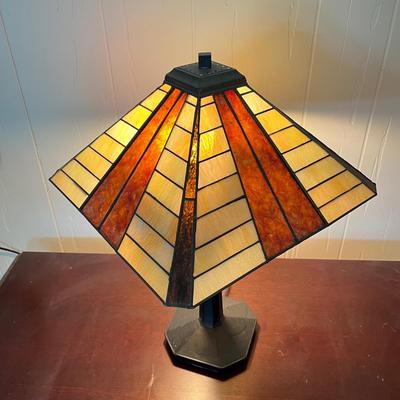 LOT 87L: Glass Shade Table Lamp