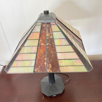 LOT 87L: Glass Shade Table Lamp