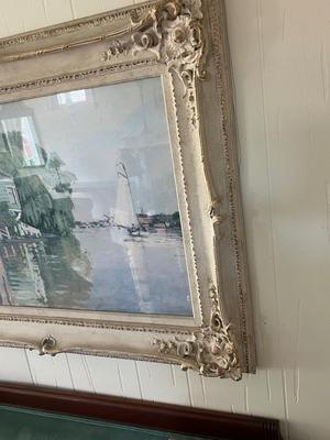 LOT 89L: Large Framed Print - "Houses on the Achterzaan" by Monet