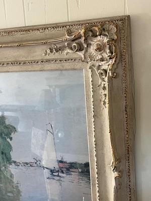 LOT 89L: Large Framed Print - "Houses on the Achterzaan" by Monet