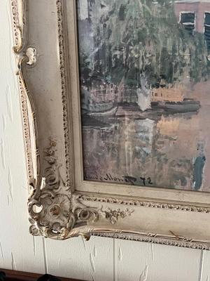 LOT 89L: Large Framed Print - "Houses on the Achterzaan" by Monet
