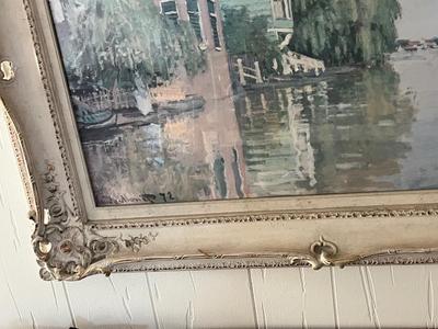 LOT 89L: Large Framed Print - "Houses on the Achterzaan" by Monet