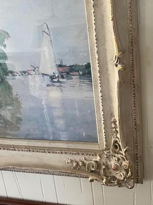 LOT 89L: Large Framed Print - "Houses on the Achterzaan" by Monet