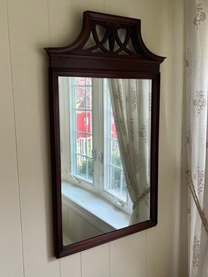 LOT 90L: Wood-Framed Wall Mirror