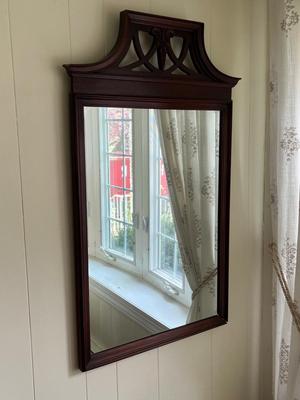 LOT 90L: Wood-Framed Wall Mirror