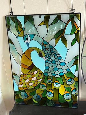 LOT 94L: Five Stained Glass Decorative Pieces