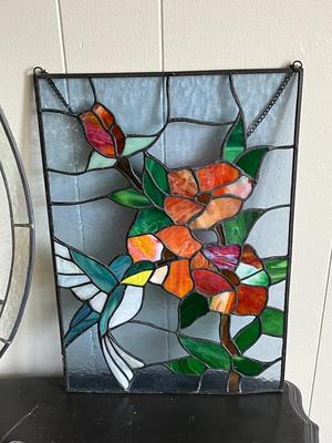 LOT 94L: Five Stained Glass Decorative Pieces