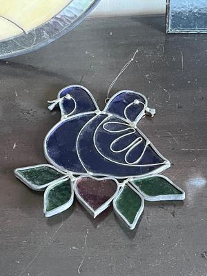 LOT 94L: Five Stained Glass Decorative Pieces