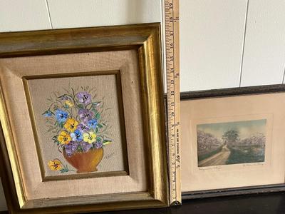 LOT 95L: Signed Wallace Nutting Print and Signed Framed Painting