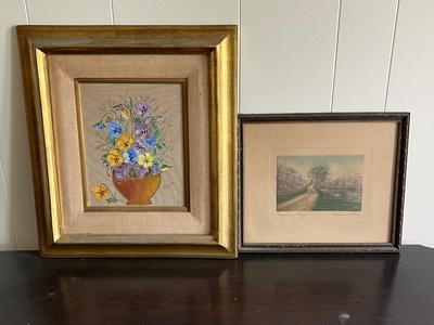 LOT 95L: Signed Wallace Nutting Print and Signed Framed Painting