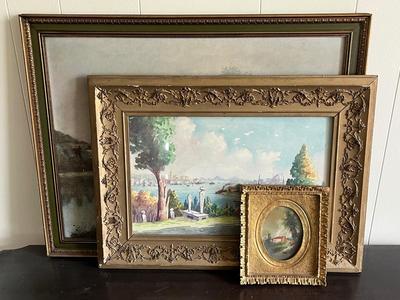 LOT 96L: Three Framed Wall Art Pieces