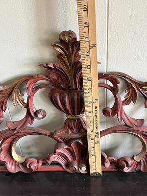 LOT 98L:Vintage / Antique Framed Print - "Anna Brigitta" by Corneille May + Antique Vintage Wall Pediment - Mase in Italy