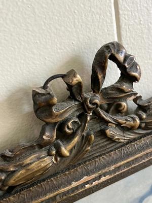 LOT 98L:Vintage / Antique Framed Print - "Anna Brigitta" by Corneille May + Antique Vintage Wall Pediment - Mase in Italy