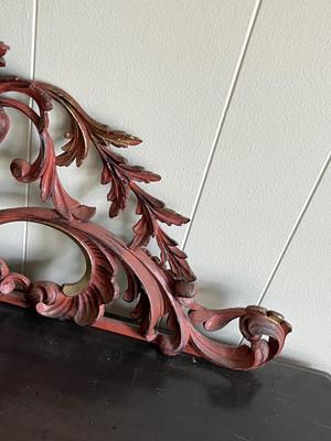 LOT 98L:Vintage / Antique Framed Print - "Anna Brigitta" by Corneille May + Antique Vintage Wall Pediment - Mase in Italy